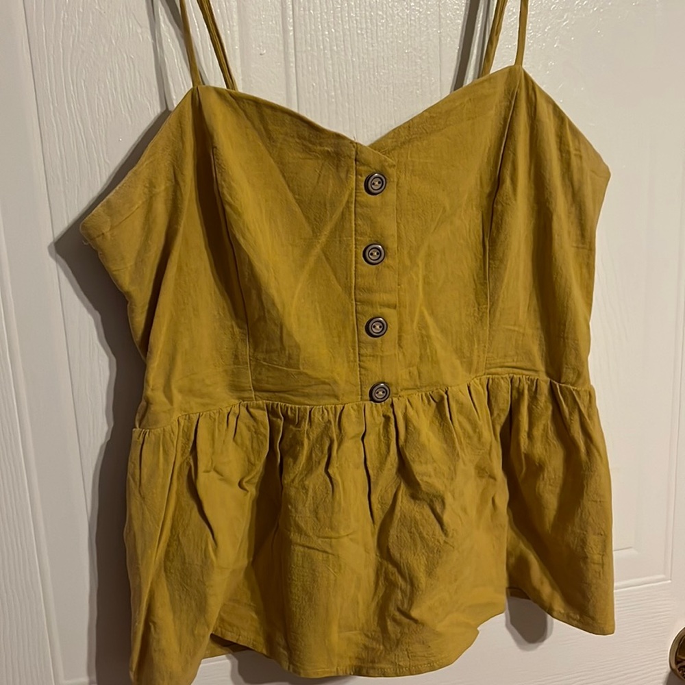Mustard Yellow Peplum-Style Top